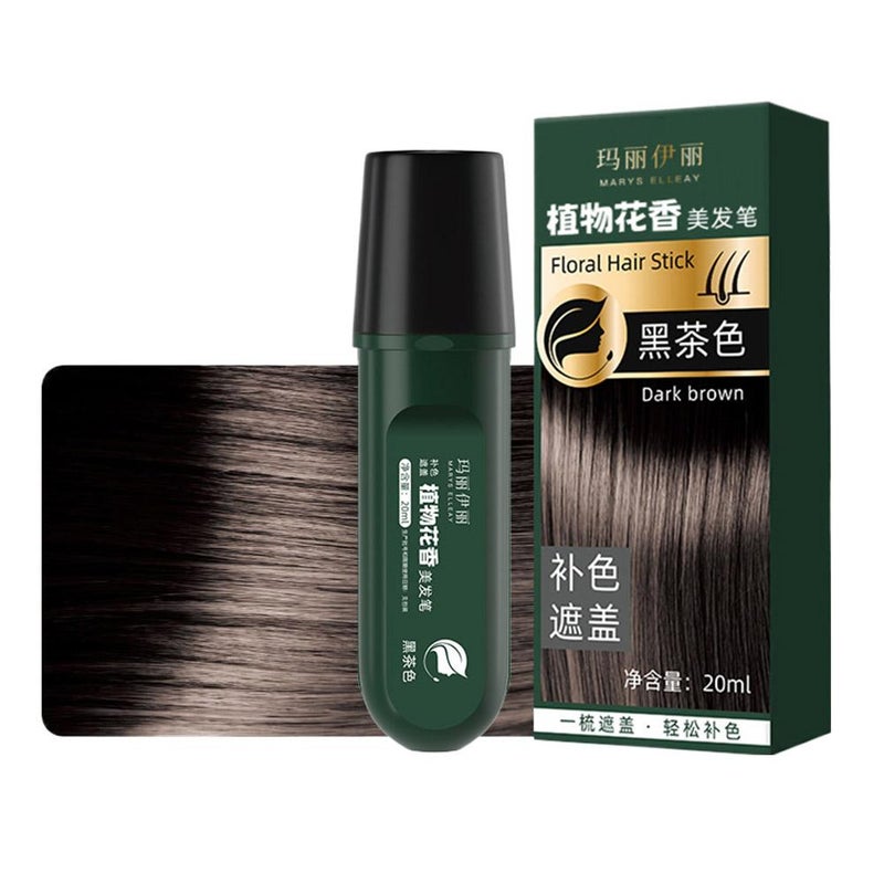 Plant-scented hair styling pen, quick cover-up for gray hair, touch-up, disposable temporary hair styling stick, waterproof and sweatproof.